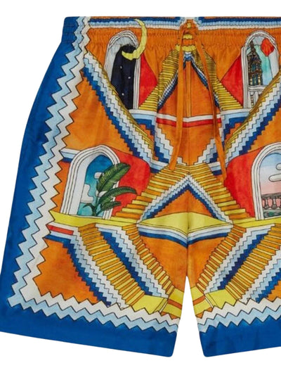 Casablanca Shorts Silk Twill Escalier Infini
