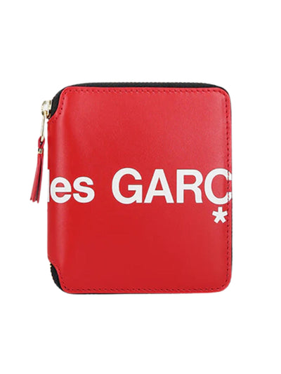 Comme Des Garcons Wallet Zip Around Logo Red