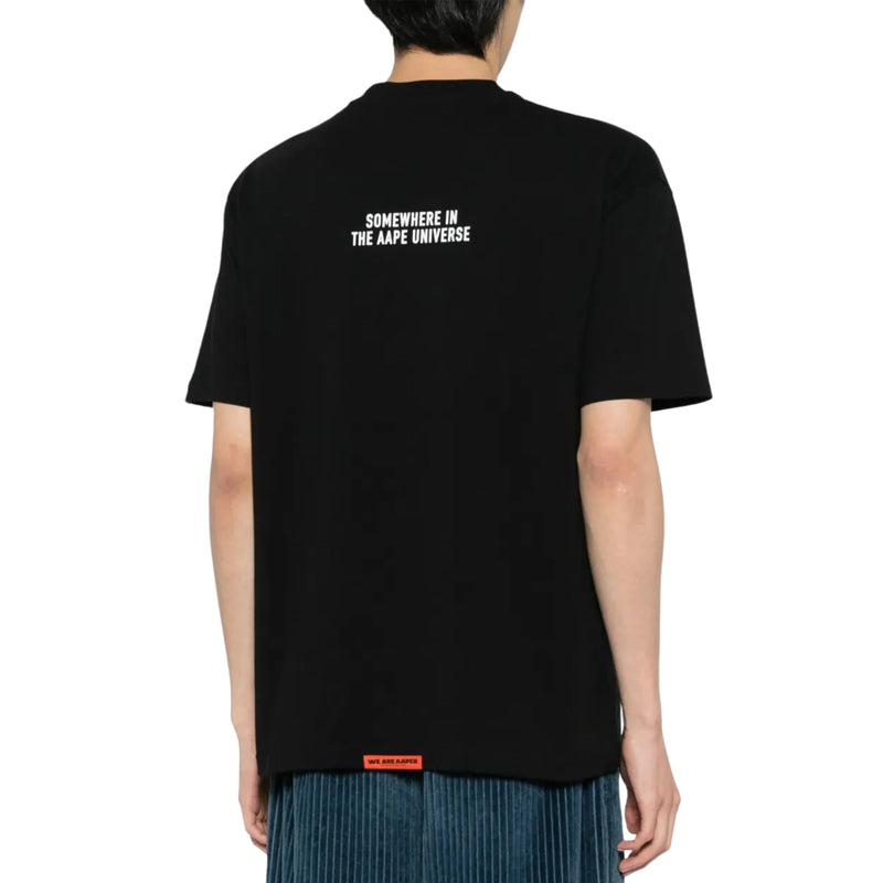 Aape T-Shirt Apes And The Planet Earth Black