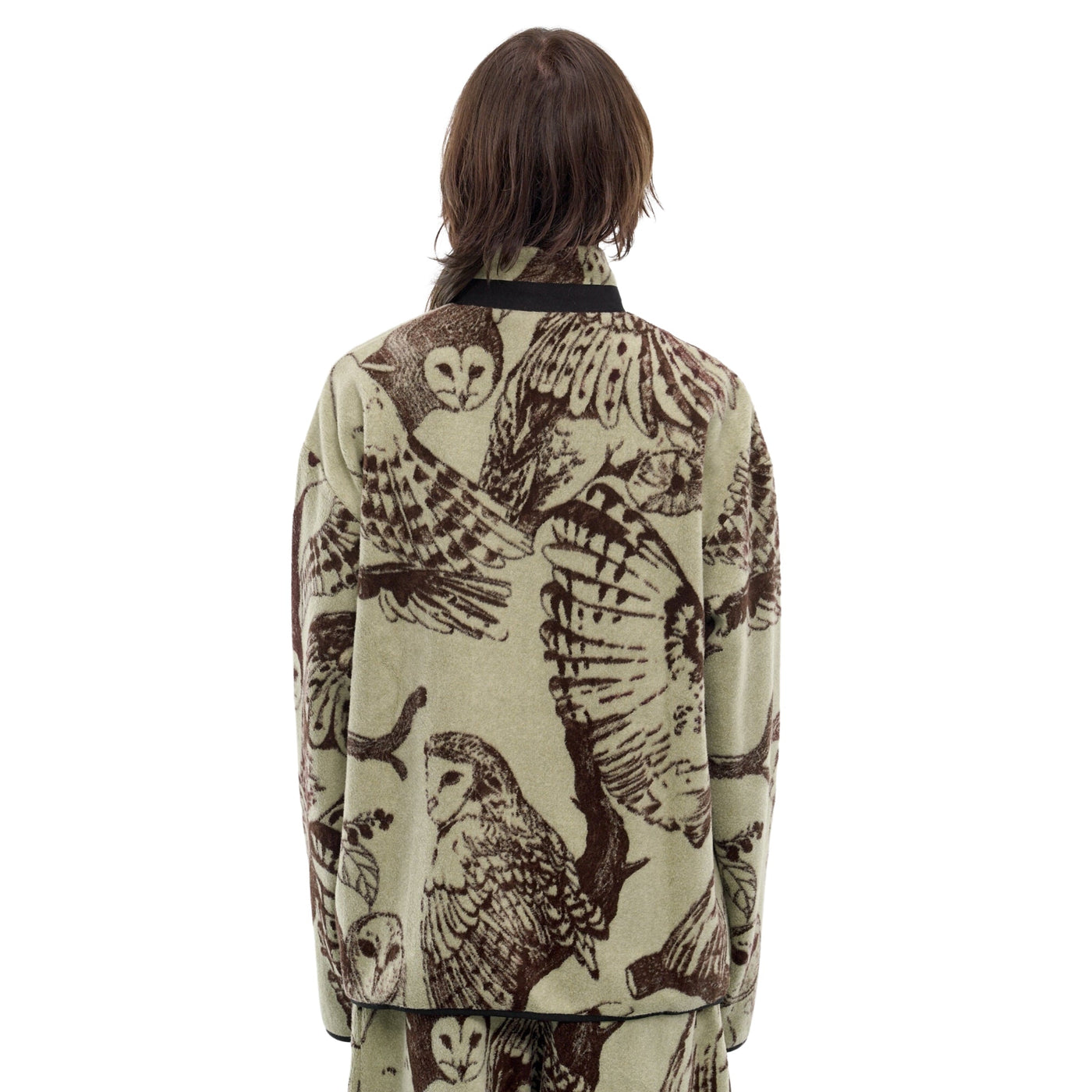 Jil Sander Jacket Allover Owl Print Khaki-Brown