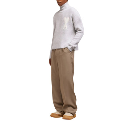 Ami Sweater Turtleneck Logo Grey