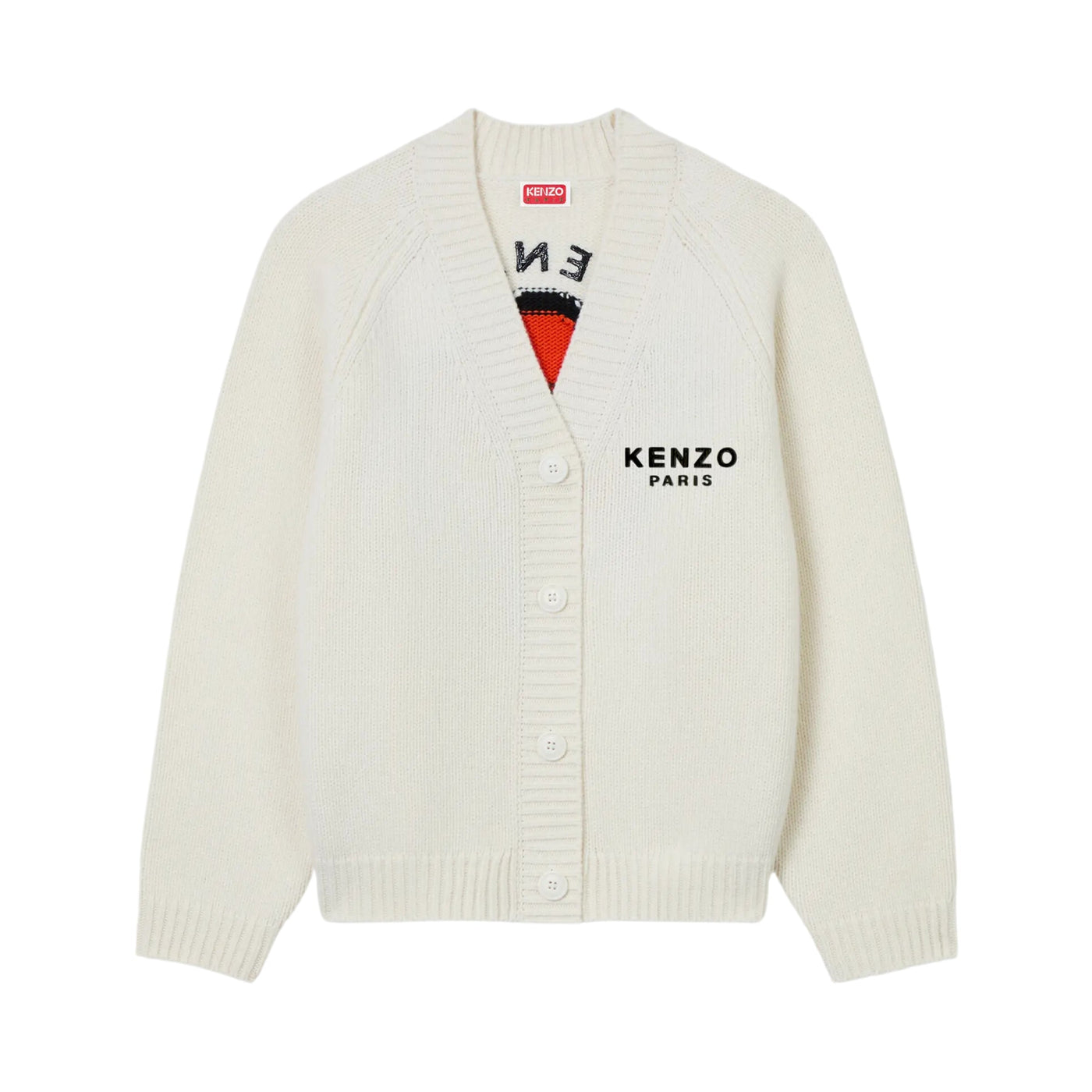 Kenzo Cardigan Boke Flower Logo White