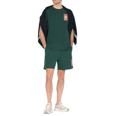 Casablanca Shorts Gothic Stacked Logo Green