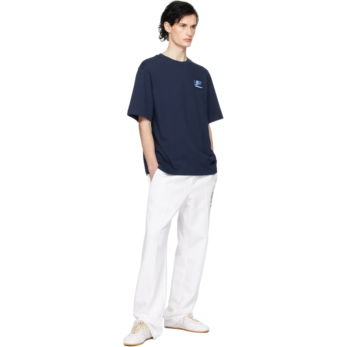 Casablanca T-Shirt Greek Temple Patch Navy