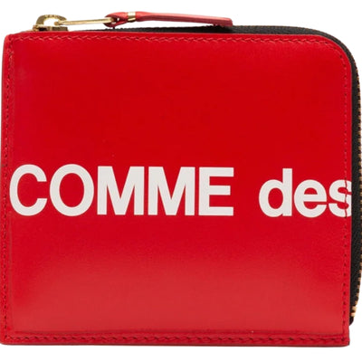 Comme Des Garcons Wallet 2-Zip Logo Red