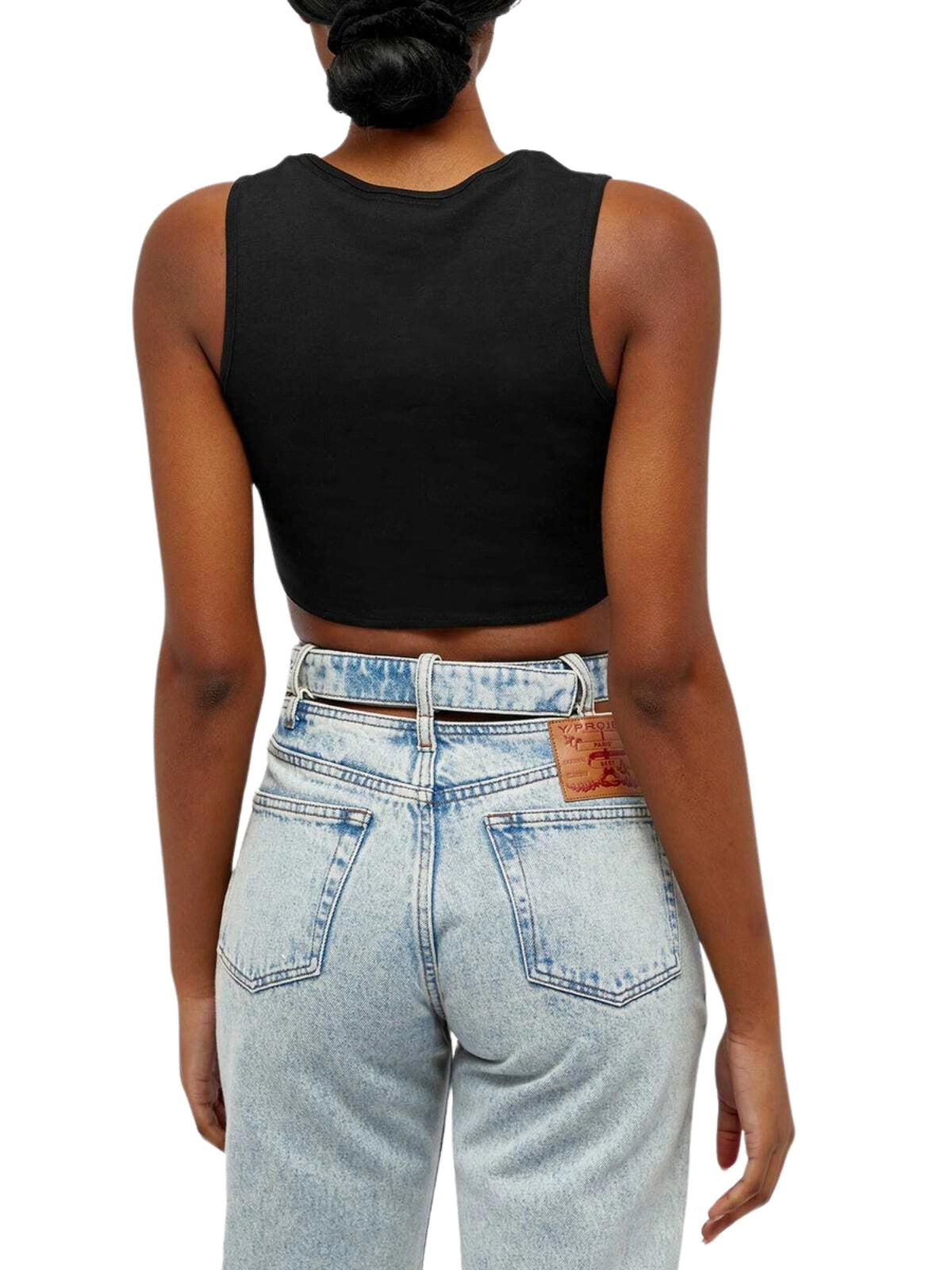 Gcds Crew Crop Top Weird Don't Care Black