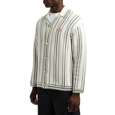 Casablanca Shirt Crochet Textured Grey-White