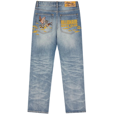 Billionaire Boys Club Jean Duck Embroidered Heavy Wash Blue