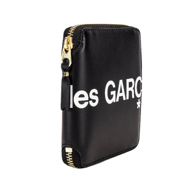 Comme Des Garcons Wallet Zip Around Logo Black