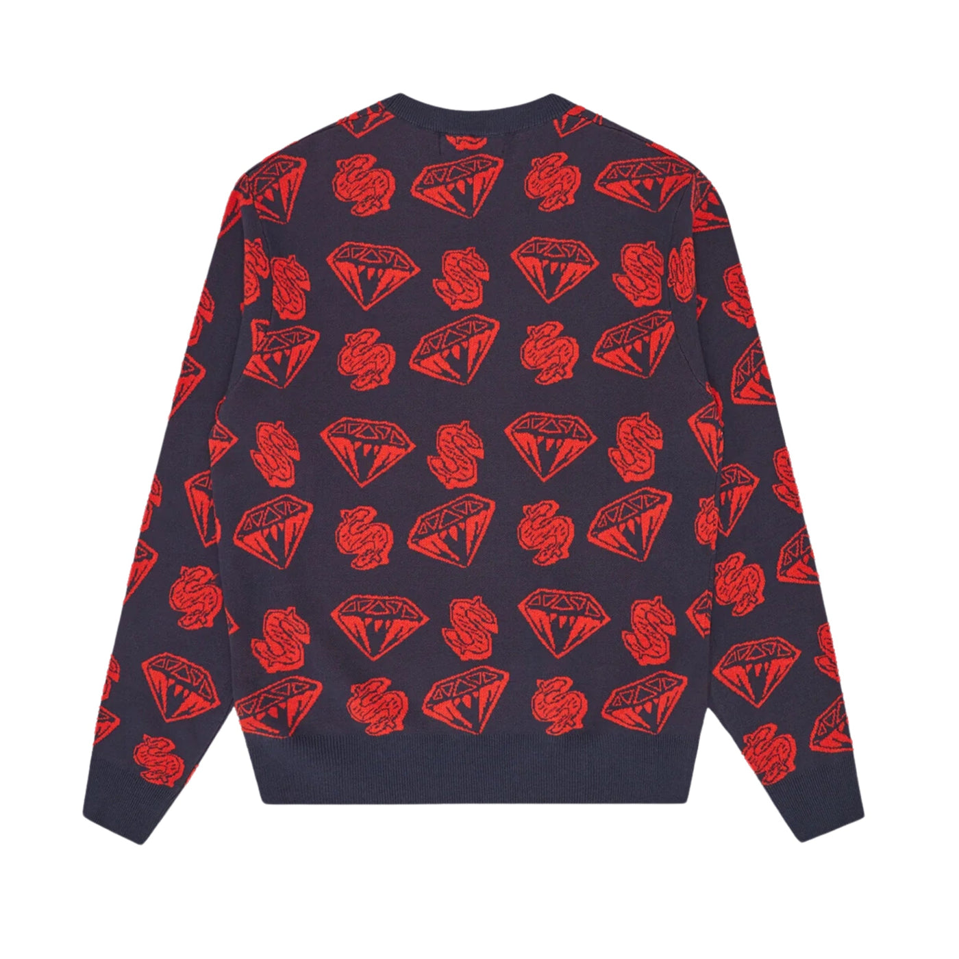 Billionaire Boys Club Sweater Knit Diamonds & Dollars Navy-Red