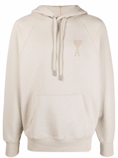 Ami Sweater Mono Logo Hoodie Beige