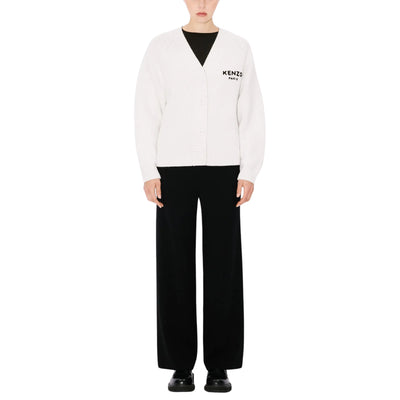 Kenzo Cardigan Boke Flower Logo White