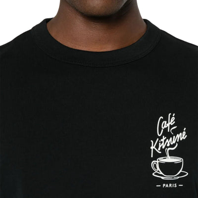Cafe Kitsune T-Shirt Coffee Cup Relax Black