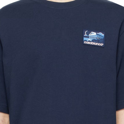 Casablanca T-Shirt Greek Temple Patch Navy