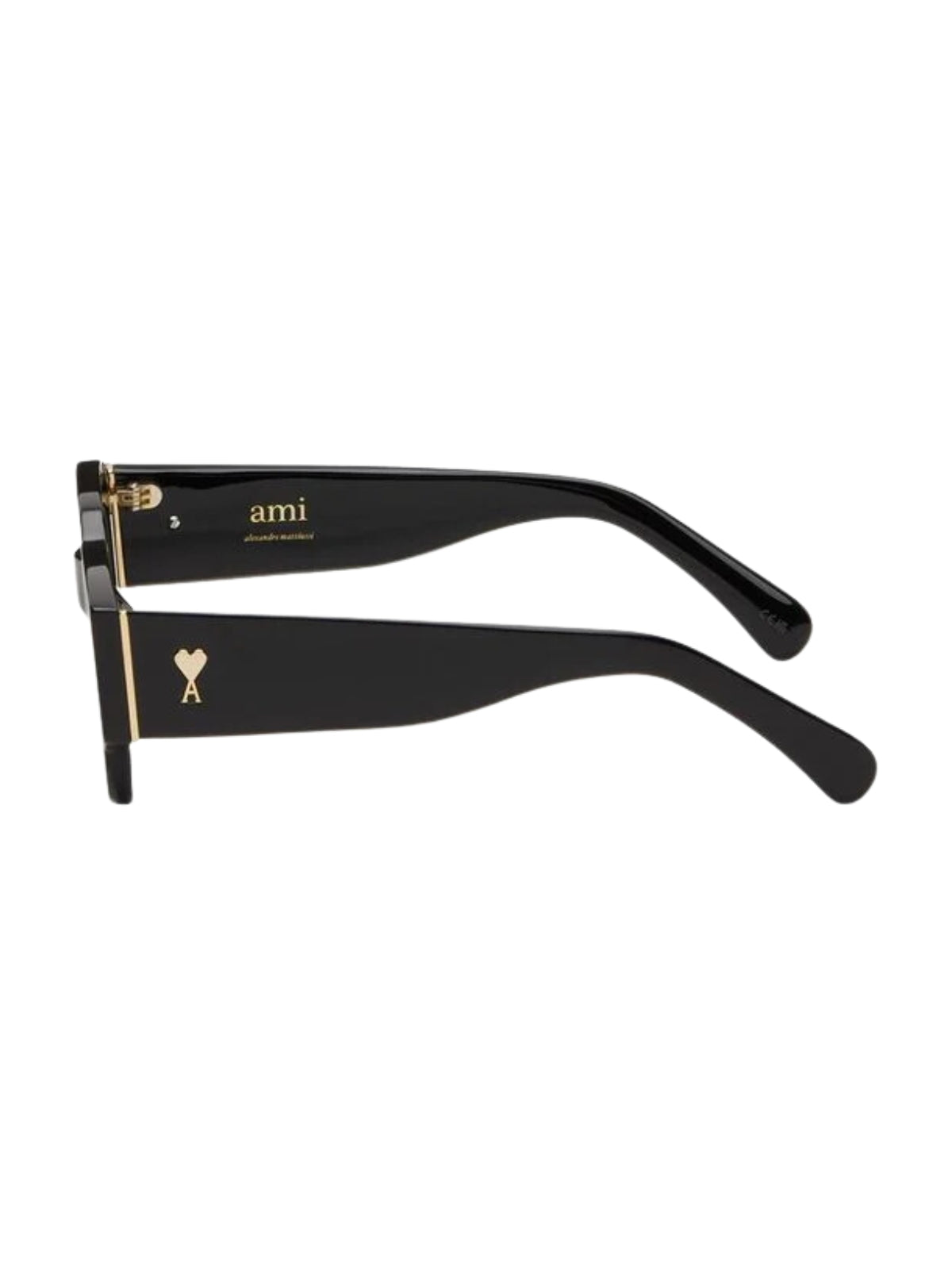 Ami Sunglasses Classical De Coeur Acetate Black