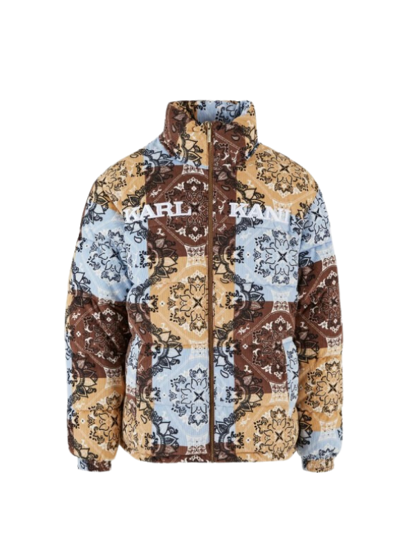 Karl Kani Jacket Paisley Corduroy Puffer Blue-Multi