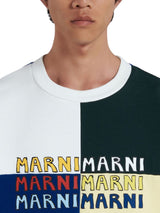 Marni Sweater Colour Block Logo Multi Colour