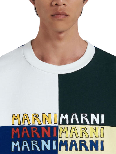 Marni Sweater Colour Block Logo Multi Colour