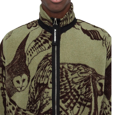 Jil Sander Jacket Allover Owl Print Khaki-Brown