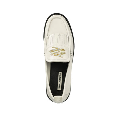 Karl Lagerfeld Shoe Ladies Mokassino Brooch White