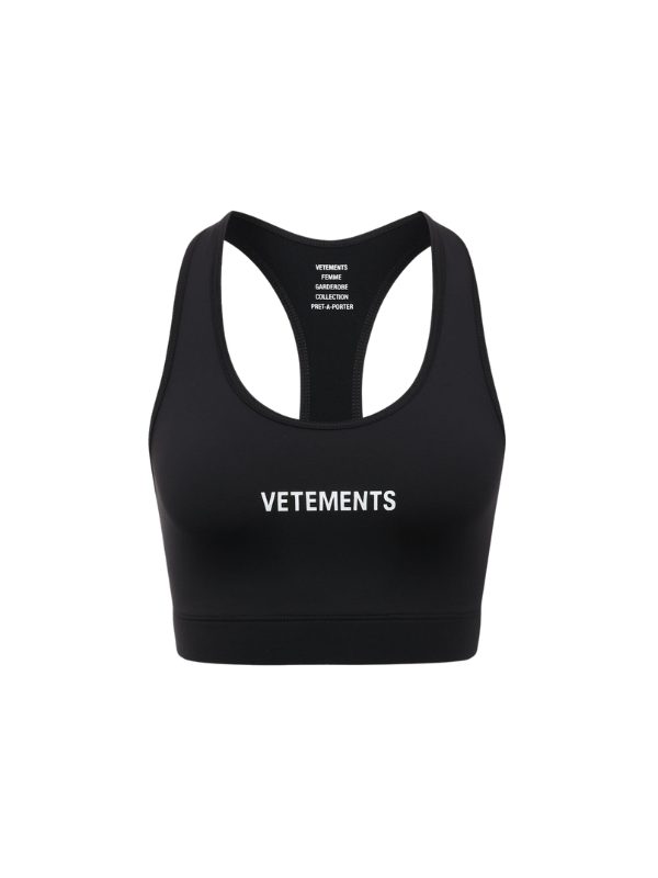 Vetements Ladies Sports Top Logo Black