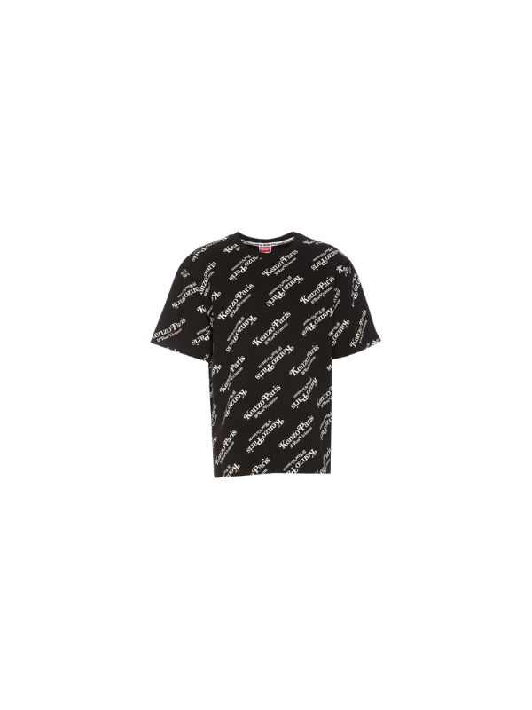 Kenzo T-Shirt Allover Print Logo Black