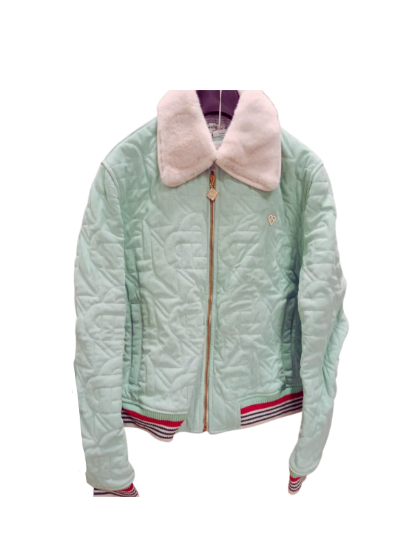 Casablanca Jacket Heart Monogram Suede Mint