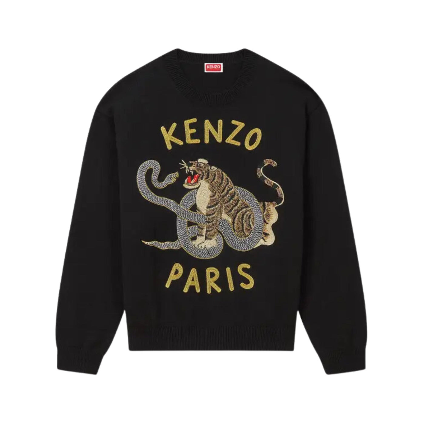 Kenzo Sweater Snake Vs Tiger Logo Black