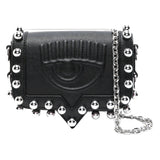 Chiara Ferragni Bag Eyelike Studs Black-Silver