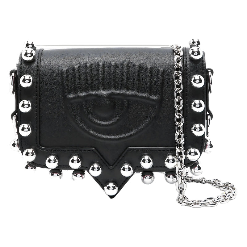 Chiara Ferragni Bag Eyelike Studs Black-Silver