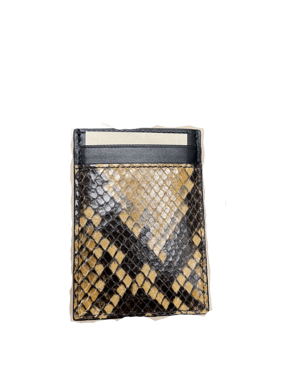 Bally Card Holder Two Tone Print Tan-Brown