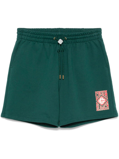 Casablanca Shorts Gothic Stacked Logo Green