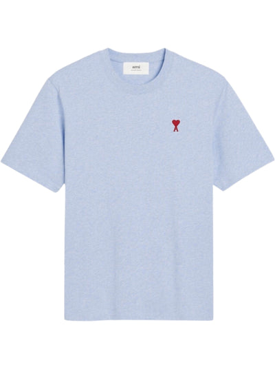 Ami T-Shirt Logo Heather Cashmere Blue