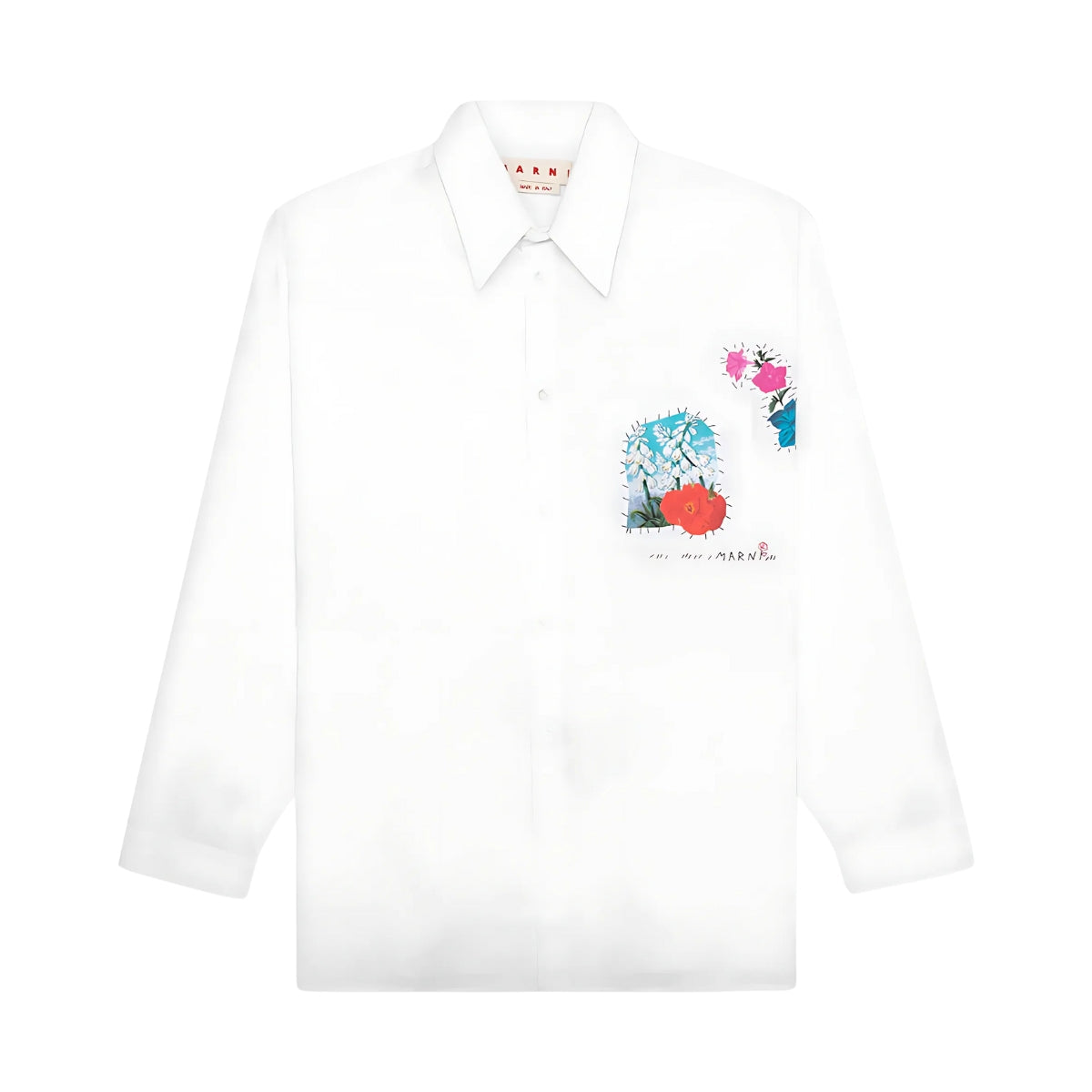 Marni Shirt Pocket Print White