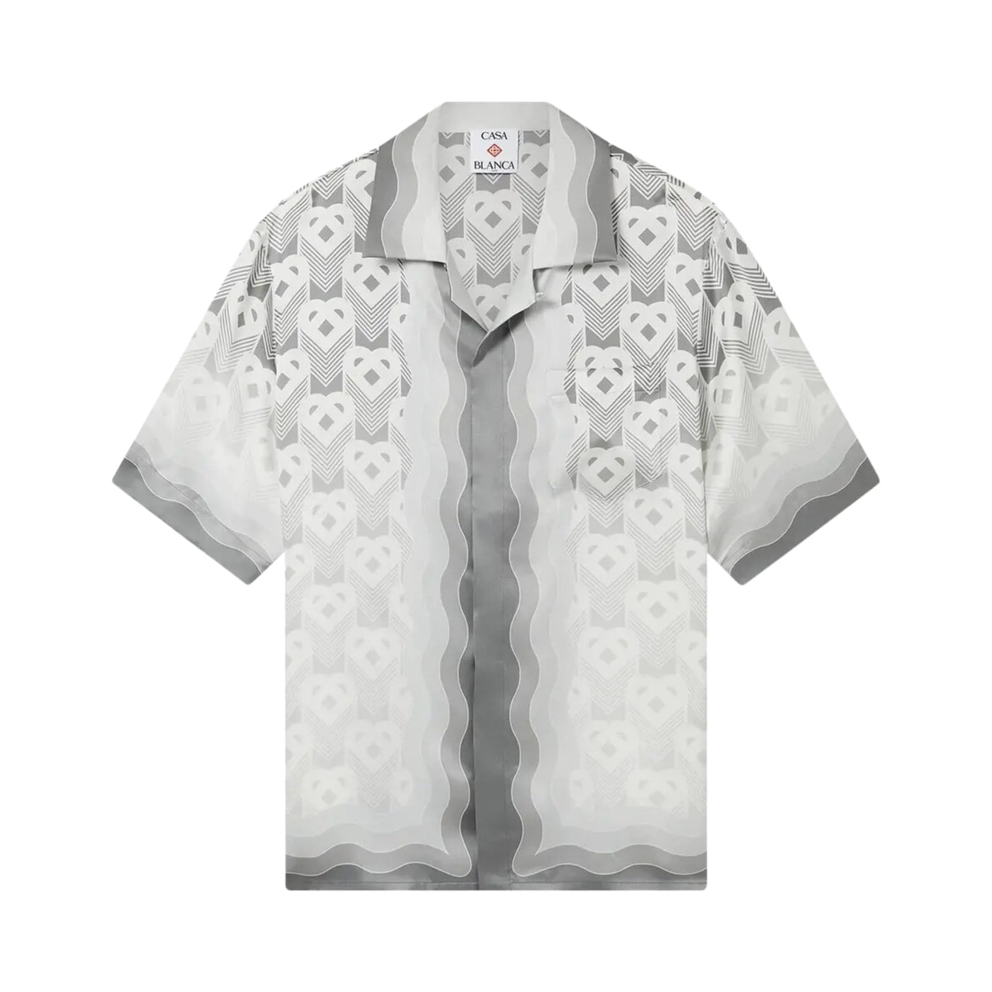 Casablanca Shirt Cuban Collar Gradient Heart Monogram Grey